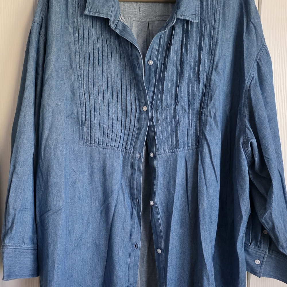 Old Navy Womens Casual Denim Button Down Shirt XXL